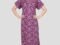 Lace Trim Nighty with Pleated Neck - XL, Pansy Purple