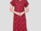 Full-Length Nighty with Button Closure - L, Vivid Burgundy